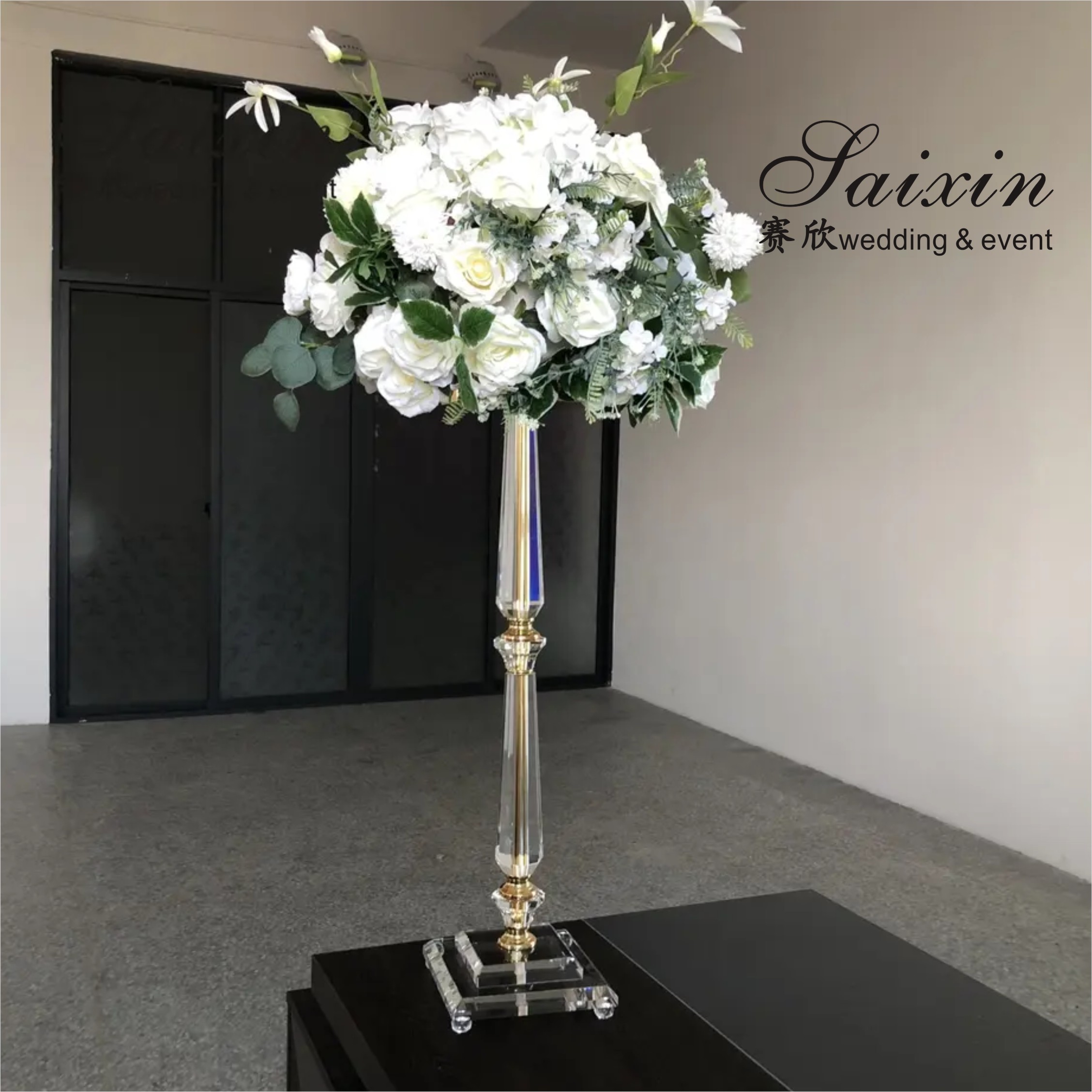 Clear Cemetery Flower Stand Wedding Centerpiece Table Decoration 75CM