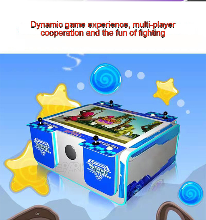 coin operated jostick control arcade fighting game machine for 4 players