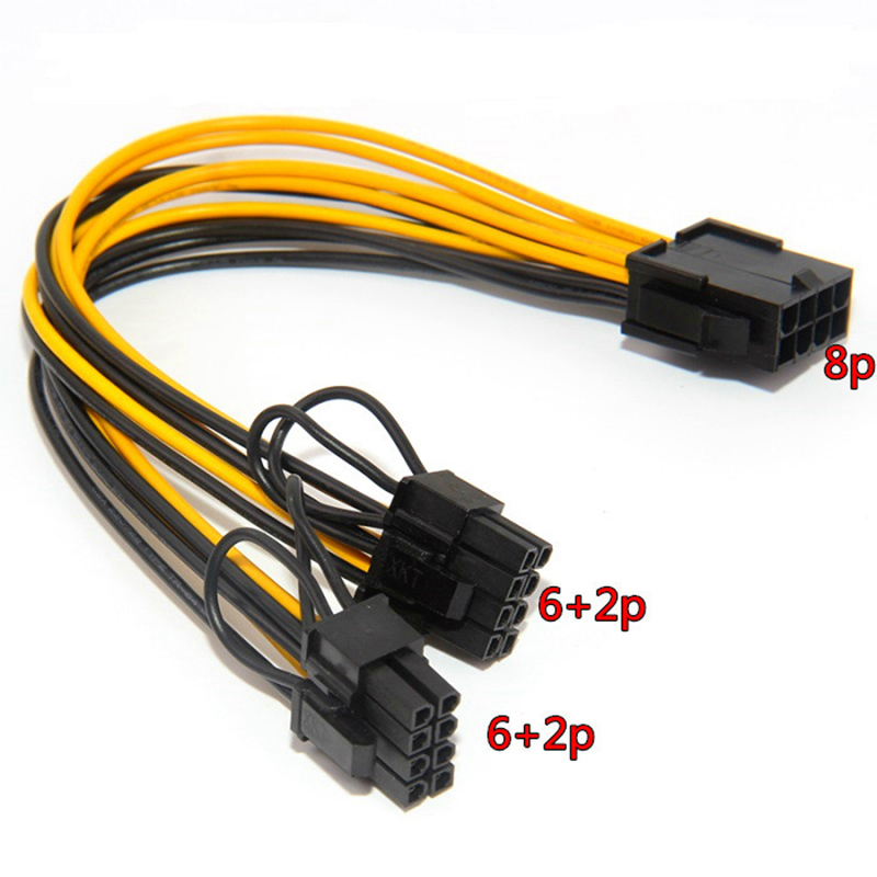 18Awg PCI-e 8pin to Dual 8Pin / PCIe 8pin-2x(6+2pin) Graphics Video Card Power Cable PCI Express power splitter cable
