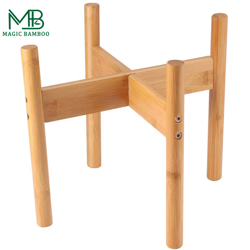 Extendable Bamboo Plant Rack Pot Holder Multifunctional Gardening Display