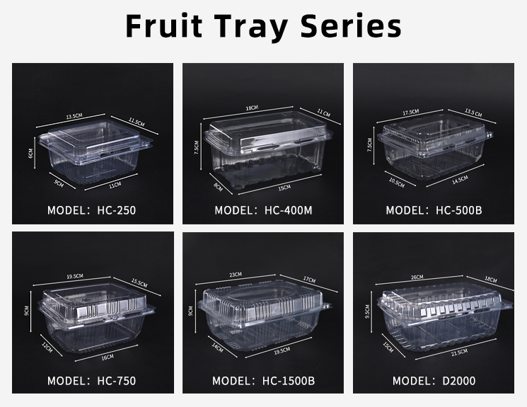 Clamshell Disposable Plastic Food Containers Recyclable Clear PET Bakery Box