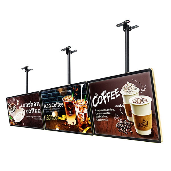 Double Side LED Light Box Display Stand With Stainless Steel Frame Rectangle Shape