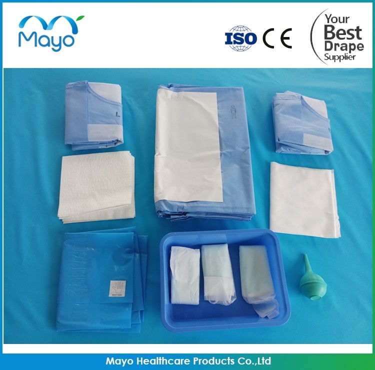 Obstetrics Sterile Caesarean Drape Disposable Surgical Packs With Collection Pouch