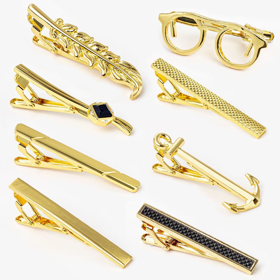 Unisex Metal Tie Bar Clips Stainless Steel Material Personalized For Engagement