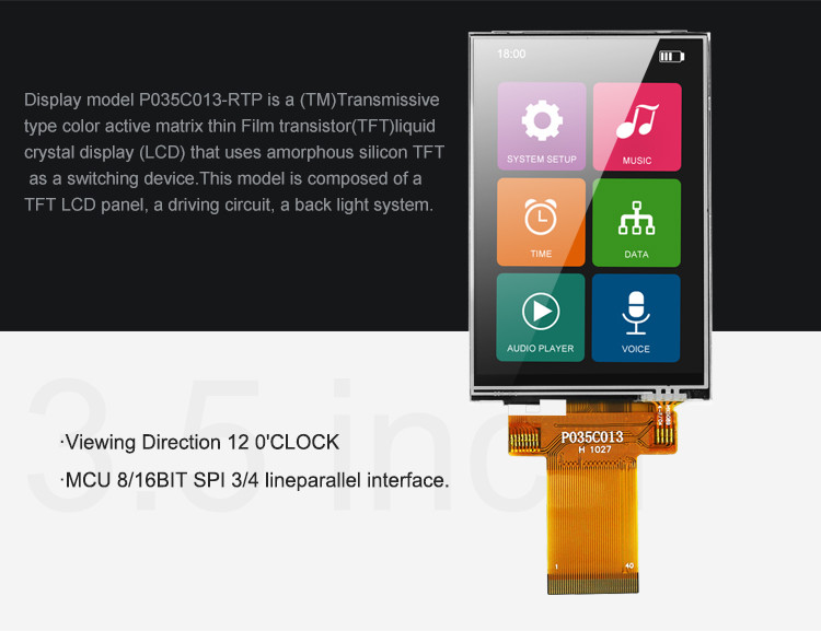 Polcd MCU Custom TFT Displays 1.14 Inch Tft Lcd Touch Screen For Commercial