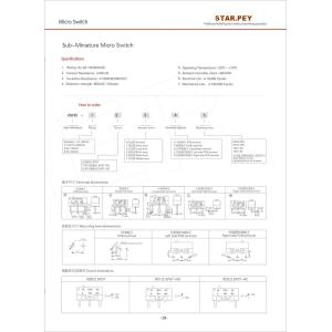 Micro Switch Single Pole ON & OFF Momentary Subminiature starpey