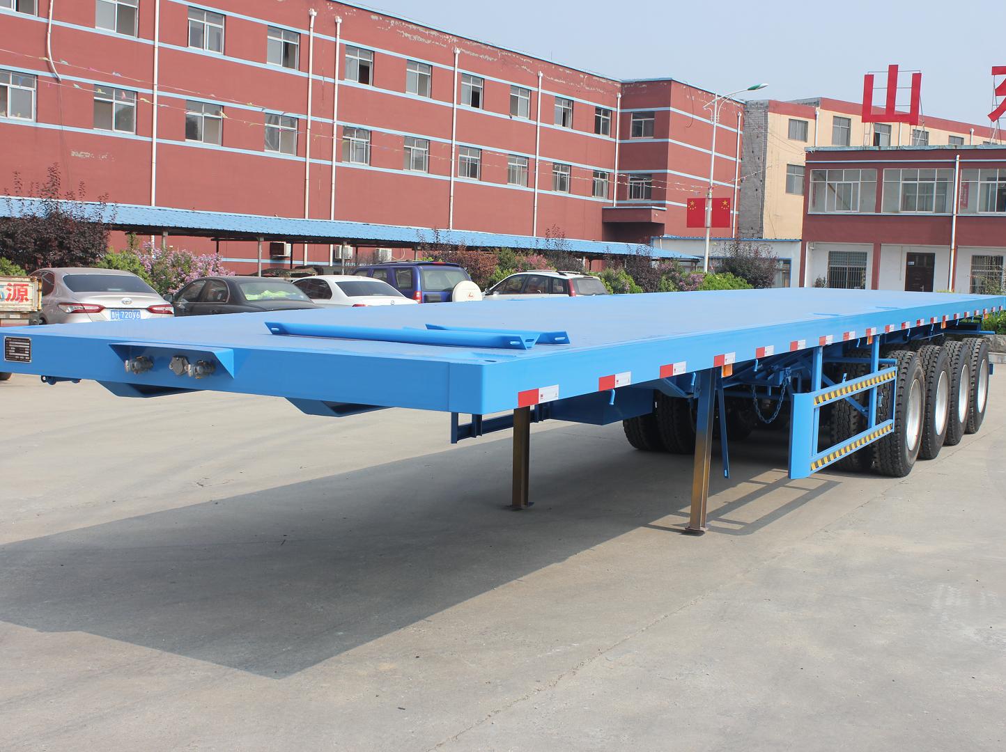 40 Ft 45 Ft 50ft Gooseneck Extendable Flat Bed Container Semi Trailer for Multi Axles