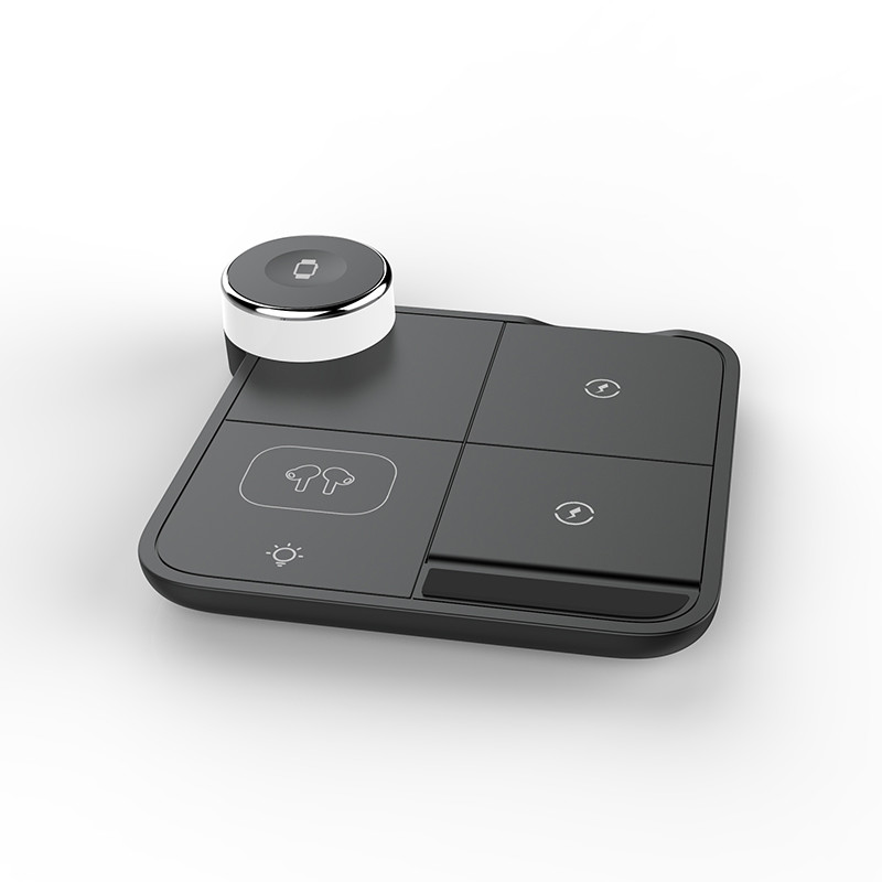 2.5W 3 In 1 QI Wireless Charger with LED Light and for Watch