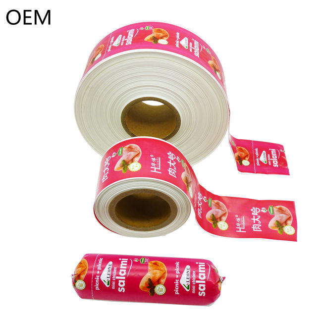 Customized Logo Printing Steam Cooking Plastic Sausage Skins For Sausages