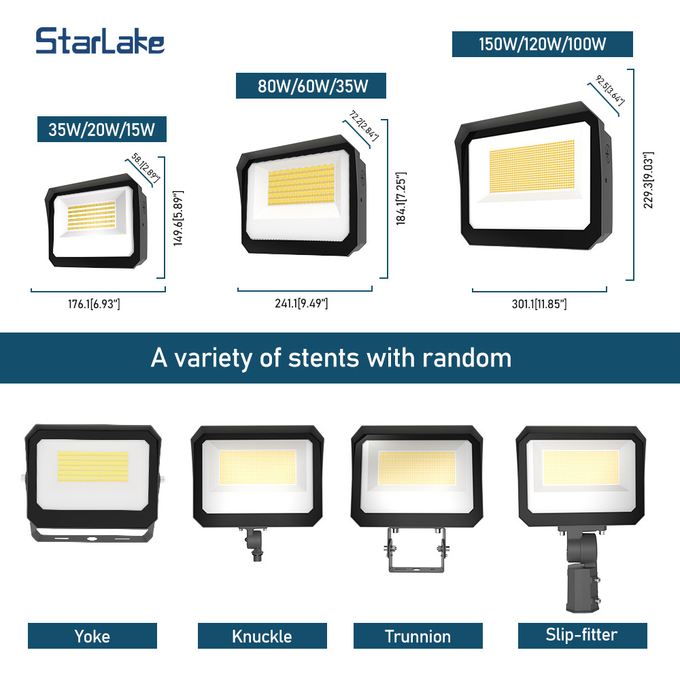 Outdoor Led Flood Light 150W 120W 100W 3CCT And 3Power Adjustable IP65 Waterproof
