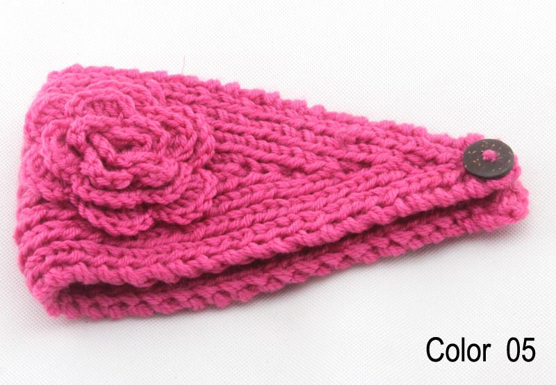 Women knitted headband with flower,crochet headband- Handmade tenia, Hair Accessories