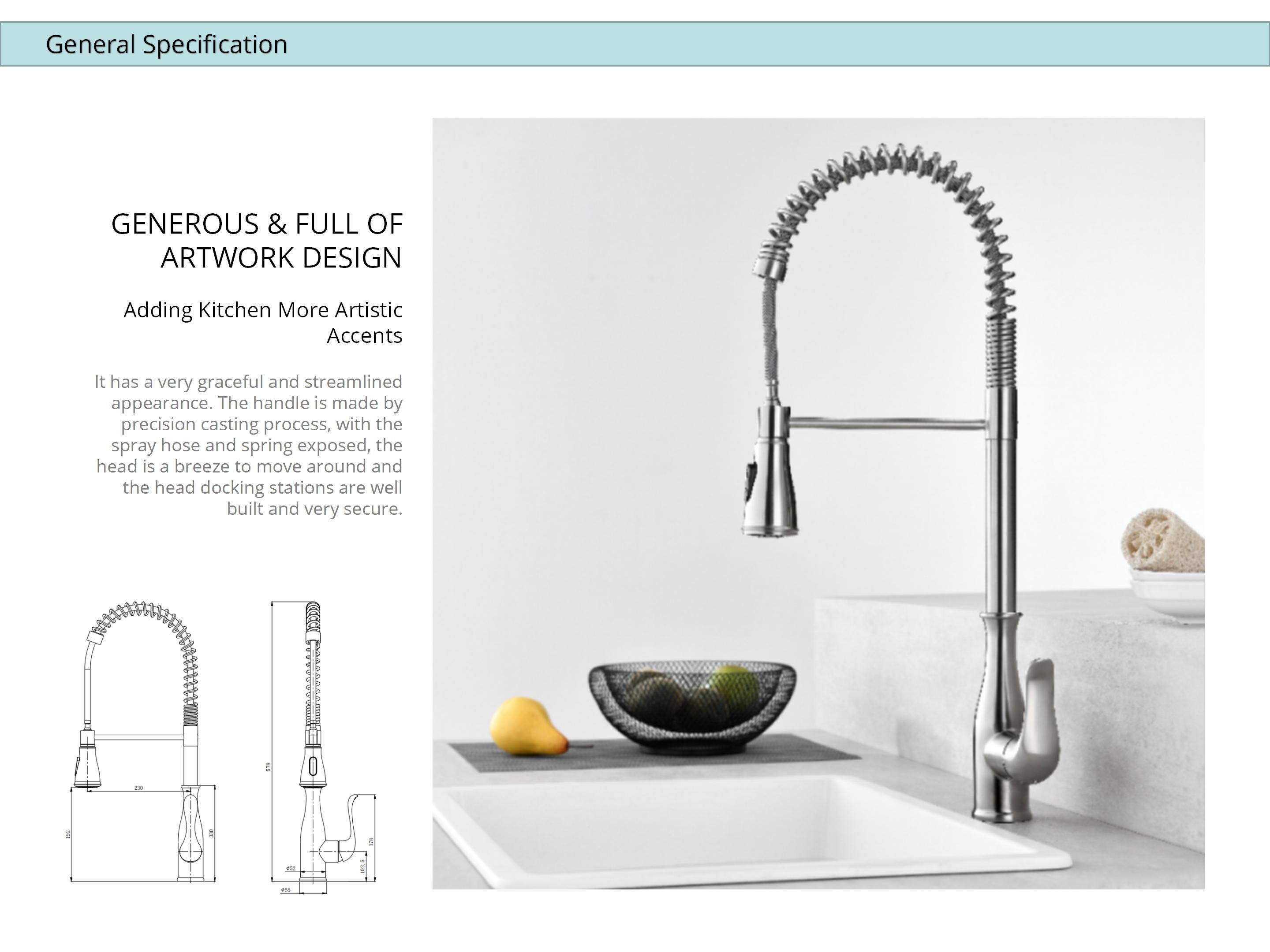 Spring Spout Touchless Stainless Steel Kitchen Faucets Infrared Sensor Control