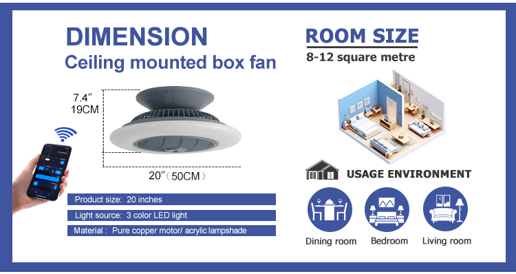 Starry Lampshade LED Ceiling Fan 10 for Motor Modern Design Style TUYA App Control