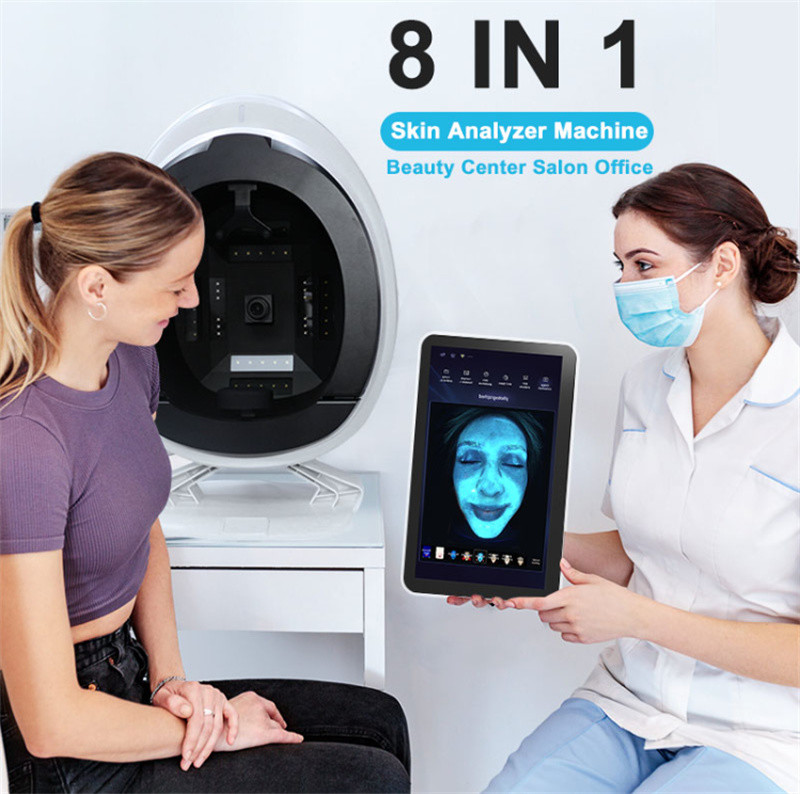 3d Skin Analyzer Device / Skin Tester Artificial Intelligence 8 In 1