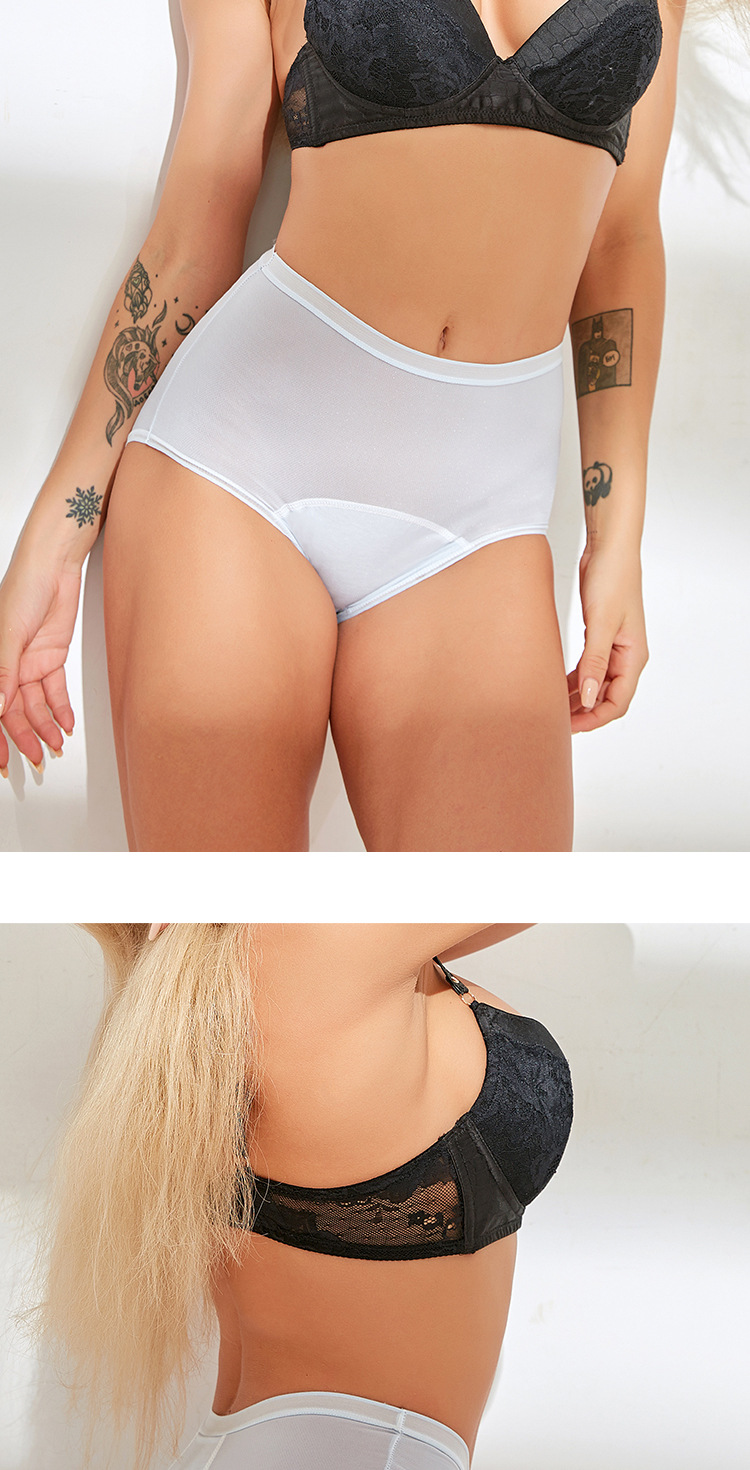 Absorbent Leak Proof Period Underwear High Waist Breathable Tummy Control 3 Layers