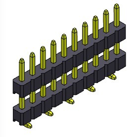 Pin Header Connector 2.00mm Single Row Stack SMT TYPE 1*2PIN To 1*40PIN