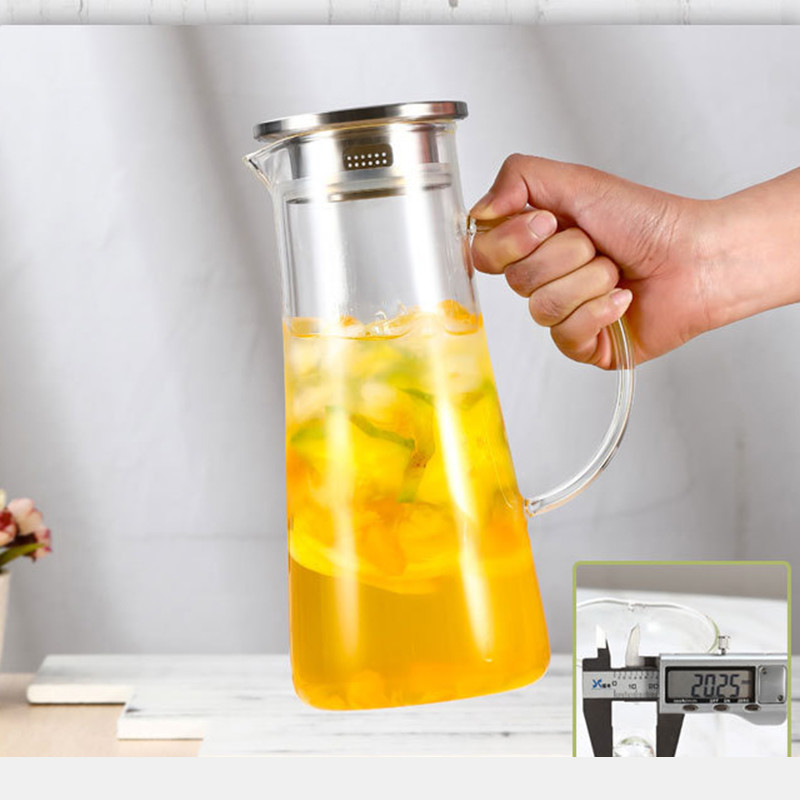 High Borosilicate Clear Glass Water Pitcher / Glass Water Filter Pitcher