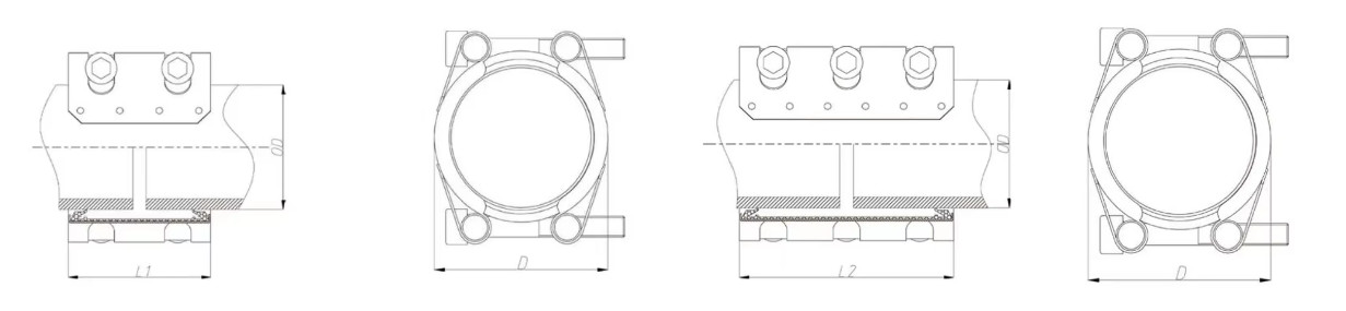 HDPE Plastic Water Pipe Coupling Leak Straight Pipe Stainless Steel Repair Clamp SS304
