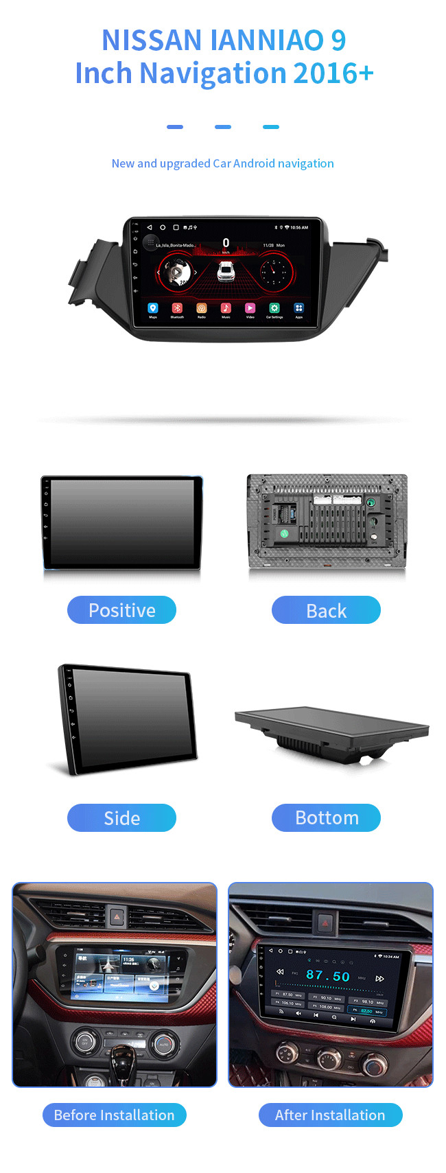 9inch Android Car Navigation 8 core Car DVD player with wifi 4G