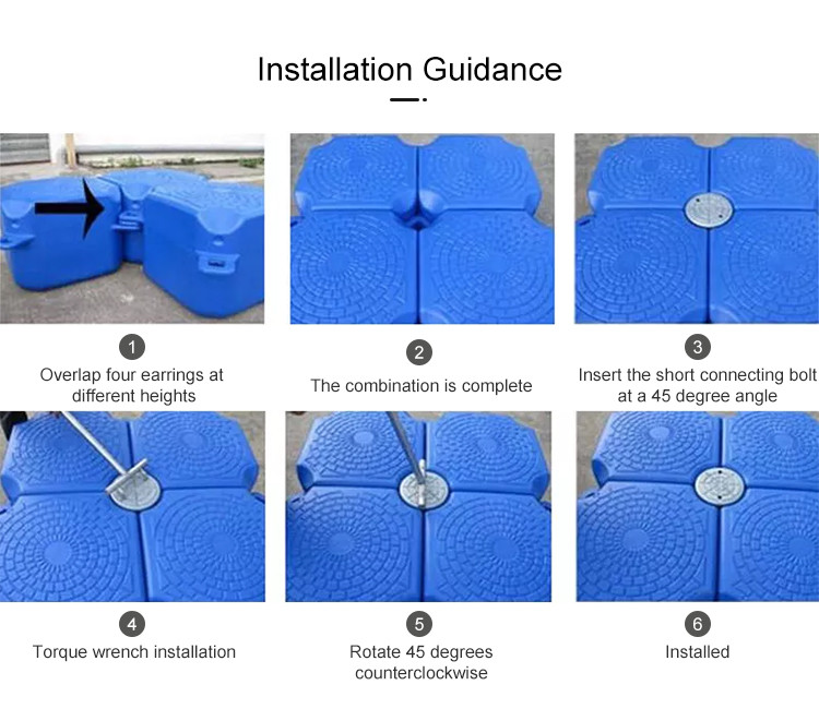 Pontoon Cubes HDPE Plastic Modular Floater Docks System Jet Ski Yacht Dock
