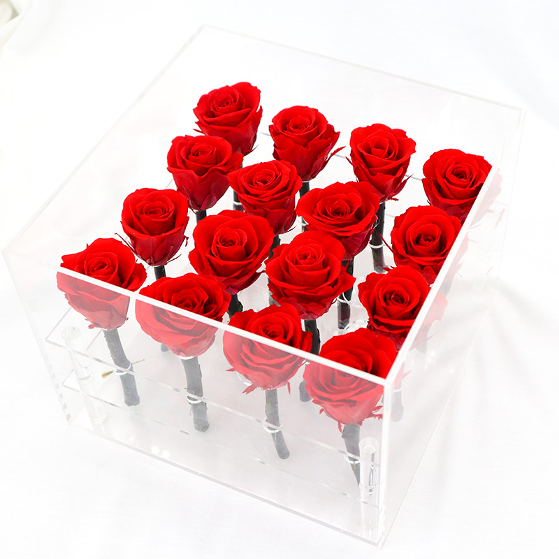 Handmade Preserved Roses Live , Real Touch Flower Decoration For Wedding Reception