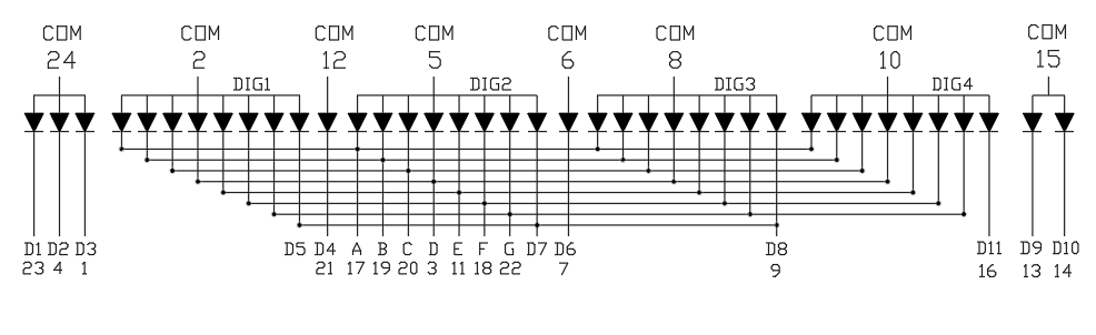 0.30 Inch Quadruple Digit 7 segment Numeric Displays