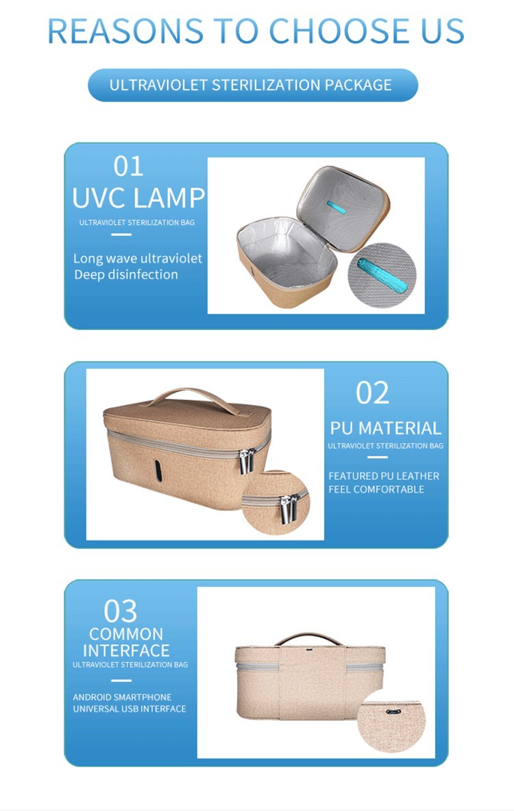 Home Handheld USB LED Germicidal Uv Sterilization Bag