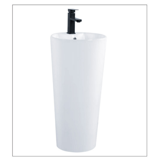 Floor Mounted Installation European Style Ceramic Hand Wash Basin with Sanitary Wares