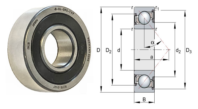 7207-B-2RS-TVP 35x72x17 mm High Precision P4 grade Angular Contact Ball bearing for machine tool spindle