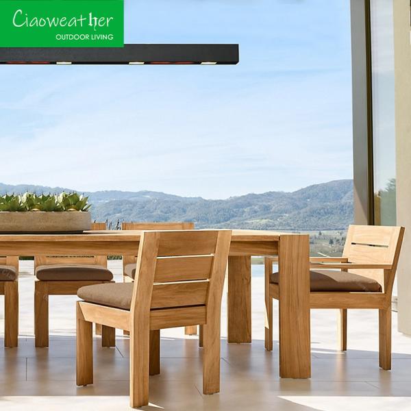 Outdoor Dining Set With Hotel Patio Furniture And Modern Teak Wood Table And