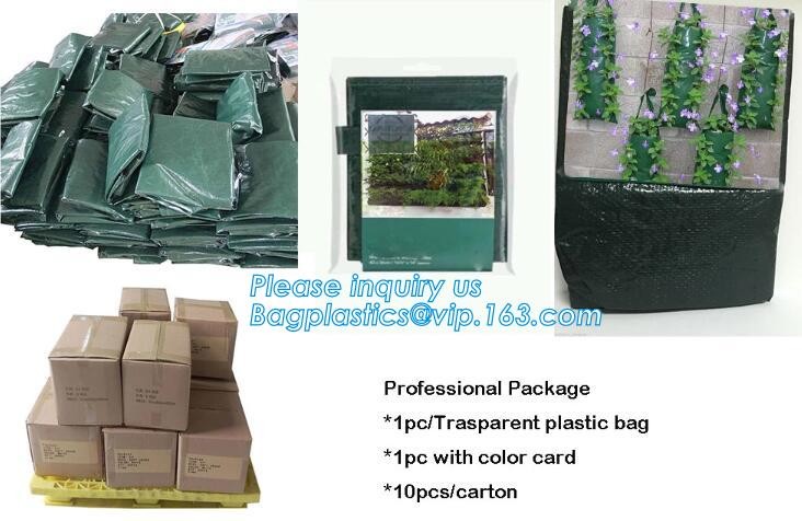 4 Pockets Permeable Non-woven fabric 26x65cmx1mm Vertical Wall Planting Bag for flower vegetable lettuce ferns, bagease