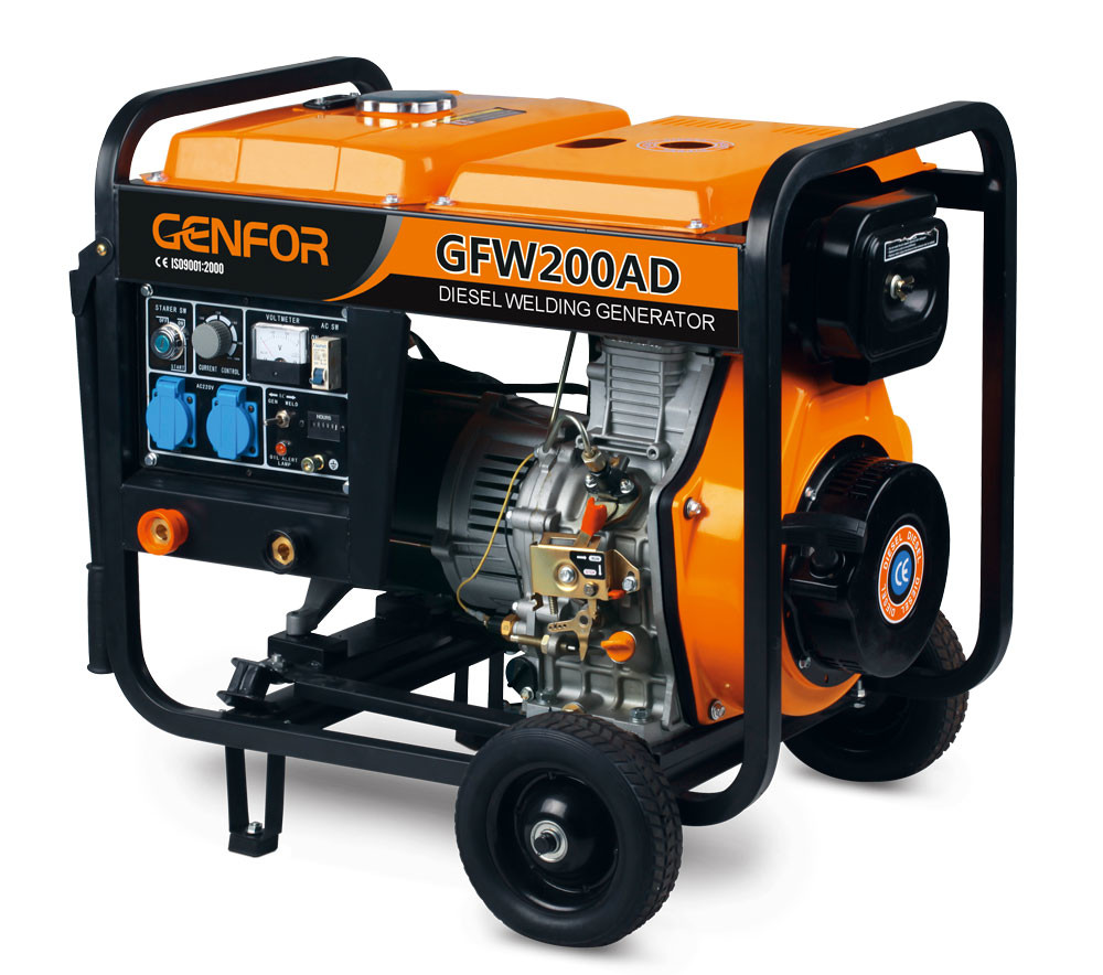 220A 7KW ARC Diesel Powered Welder , Welder Generator Machine Single Cylinder Engine