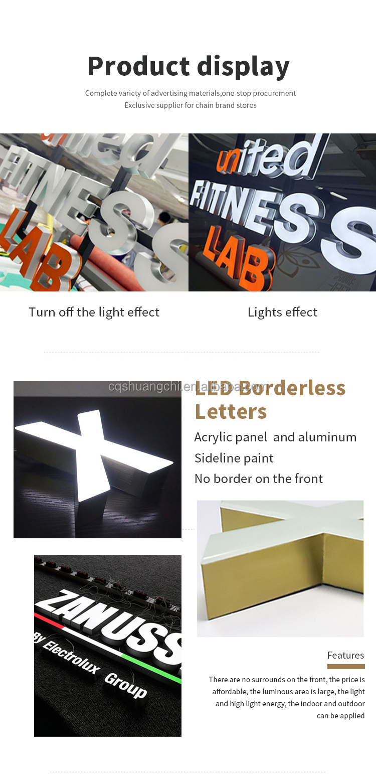 Advertising Display LED Light Box Sign with 12V Input Voltage and Luminous Characters