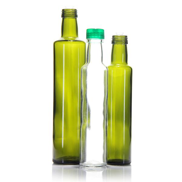 Quality Empty Marasca Glass Oil Bottle 100ml 750ml Transparent Green for sale