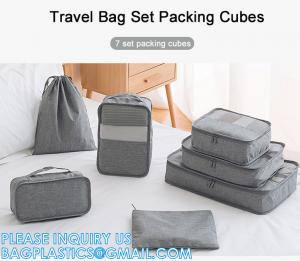  Portable Set Packing Cubes Luggage Travel Organizer Storage For Travel With Shoe Bag And Toiletry Bag Manufactures
