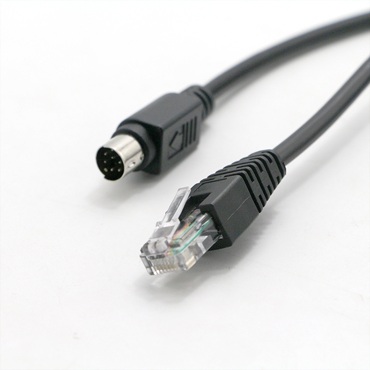 Custom Male to Male RJ45 to 8 Pin Mini Din Connector Cable