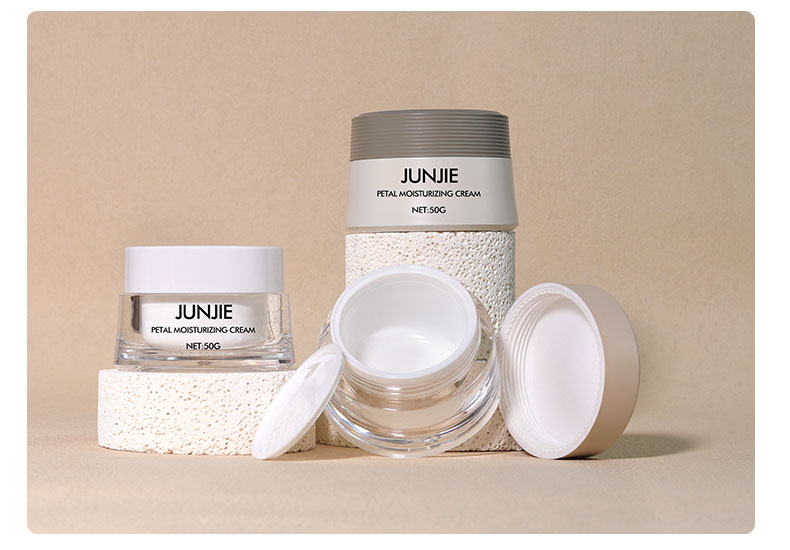 Acrylic Collar Material 50gm Plastic Wheat Colour Cosmetic Set Cream Jars for Cosmetic Jar Packaging Solution