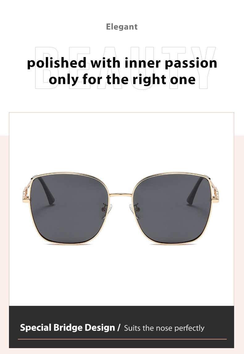 CE Square Ladies Metal Frame Sunglasses Flat Top Elastic 144mm