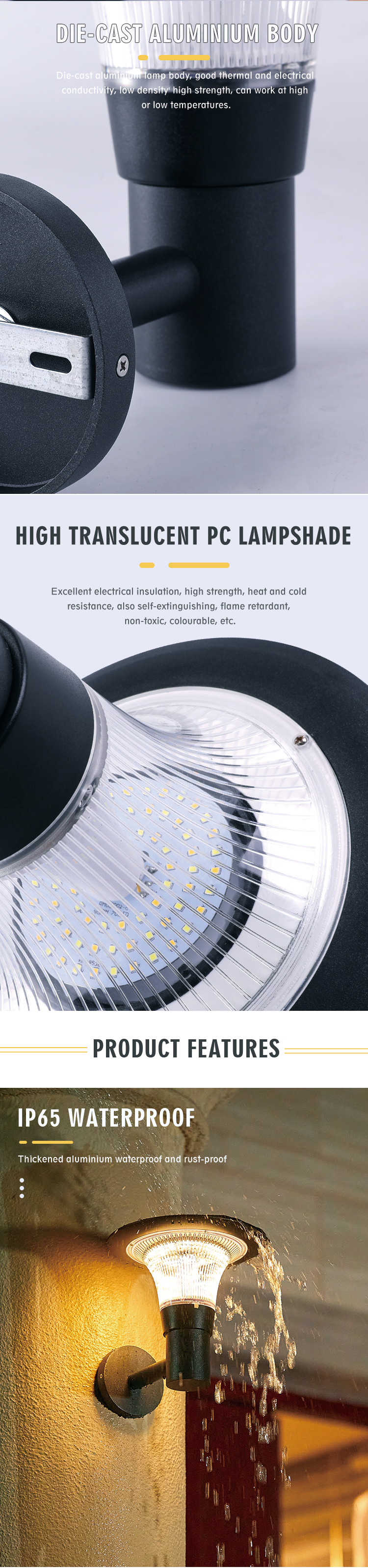 230LM SMD2835 LED Wall Mounted Solar Light For Courtyard Garden