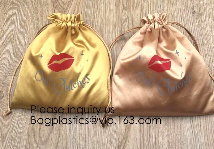 Soft Toy Storage Satin Bag With Drawstring,Promotional Red Wine Color Satin Packaging Bag,Hot selling Fancy Pink Satin J