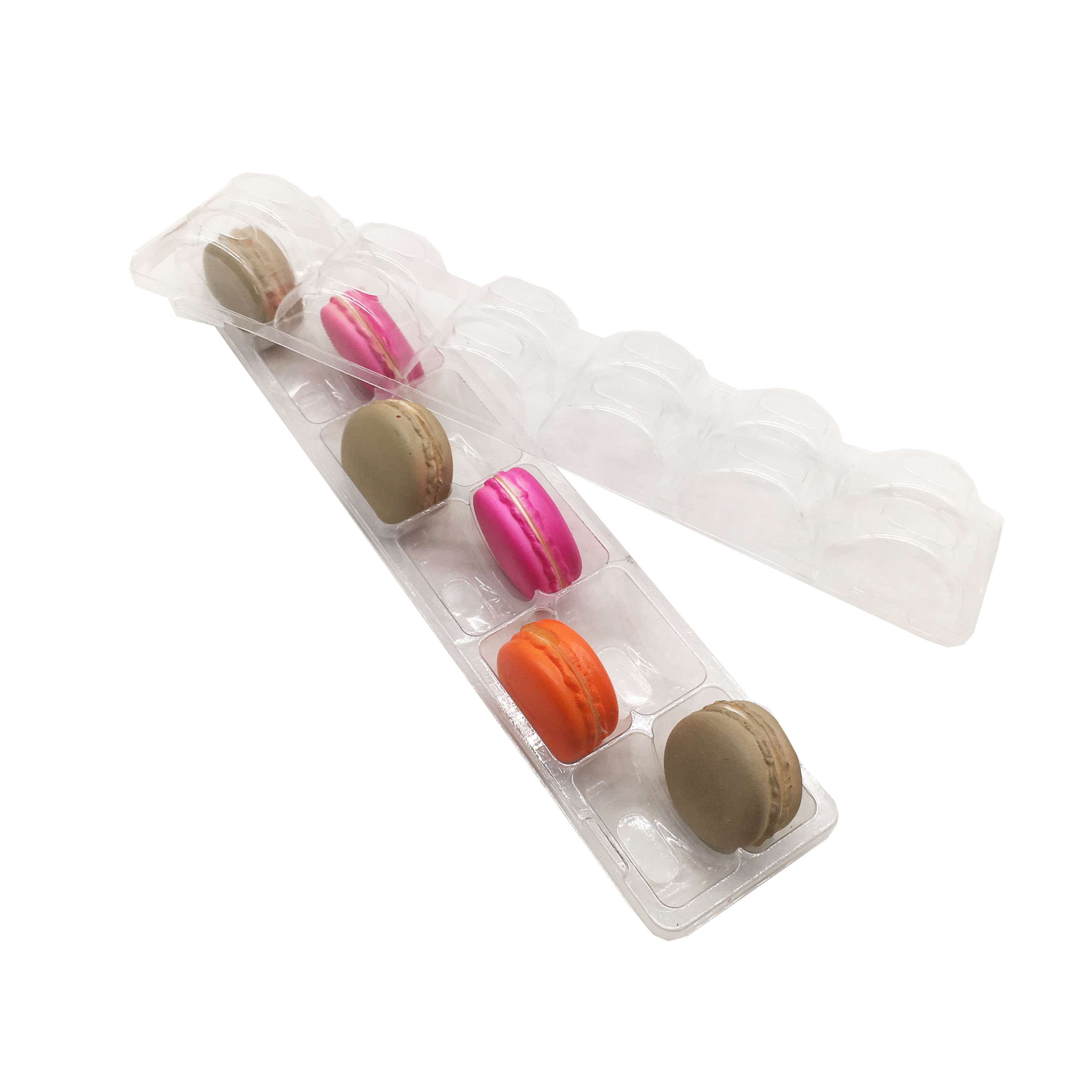 Vacuum forming 2x6 arrangement 12pcs macaron packaging tray clear PVC/PET macaron tray blister macaron pack box/tray
