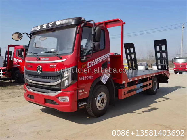 Diesel Engine Flatbed Tow Truck 8 Ton Flatbed Cargo Truck For Load Excavator