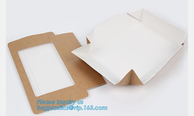 Wholesale custom Paper Cookies packing Cake Box with PVC window,Wholesale Plastic Square Birthday Wedding Packaging Clea