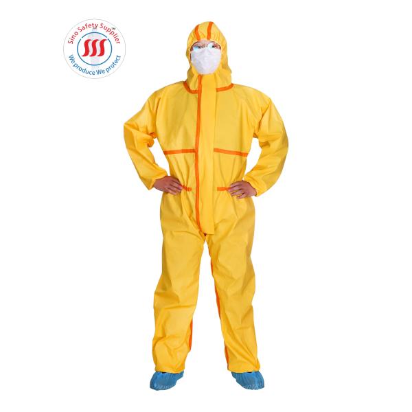 50-90gsm Type 3 Disposable Coveralls Liquid Chemicals Resistance Microporous