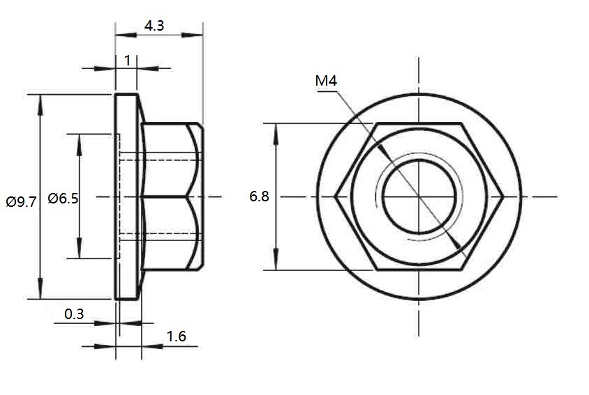 M4 M5 Hex Nut Galvanized Carbon Steel Round Self Locking Hex Flange Nut With Serrated