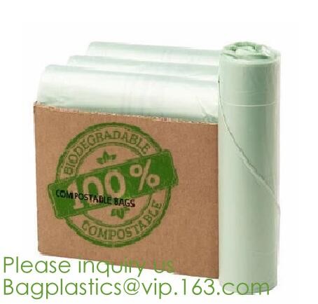 Eco-friendly Roll Compostable Plastic Bag Drawstring Biodegradable Garbage Bags,cornstarch custom compostable biodegrada