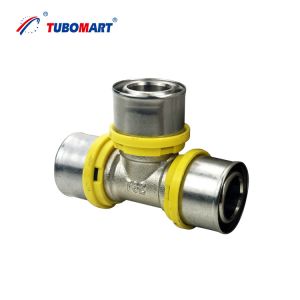 China Original OEM Brass Press Fitting EQUAL and UNEQUAL TEE UNION for PEX/AL/PEX Multilayer Pipe for Water and Gas Use ISO Certified on sale