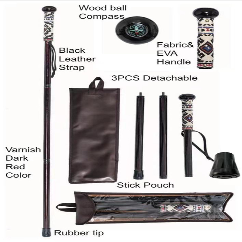 Straight Handle Wood Walking Cane , Wooden Walking Sticks For Hiking