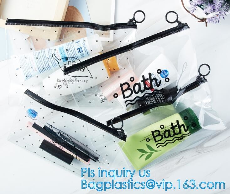 slider LDPE A5 plastic document bag, Zipper slider clear custom undergarment packaging bag, Frosted PVC Swimwear Packing