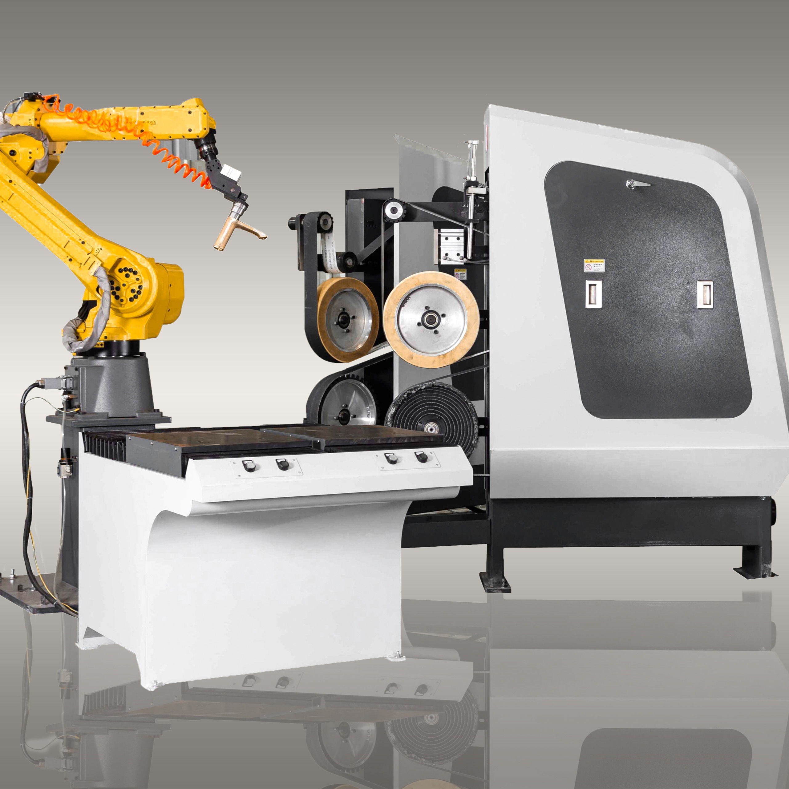 Automatic Metal Surface Polishing Machine Robot Cell For Sanitary Ware